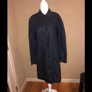 Ralph Lauren Long Navy Poka Dot Coat
Size Small